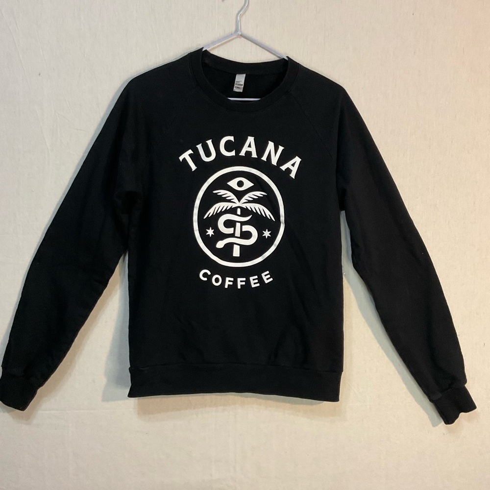 Tucana coffee, California fleece crewneck/American Apparel/ unisex small